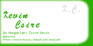 kevin csire business card